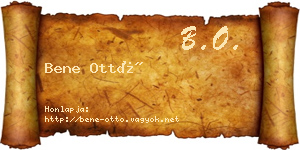 Bene Ottó névjegykártya
